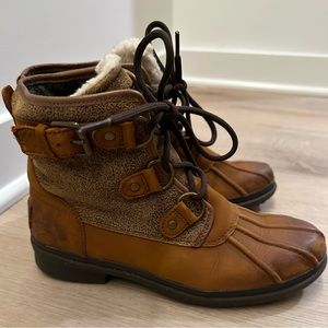UGG Cecile Waterproof Boot 6.5 Chestnut Leather